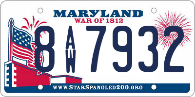 MD license plate 8AW7932