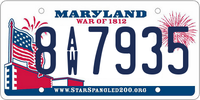 MD license plate 8AW7935