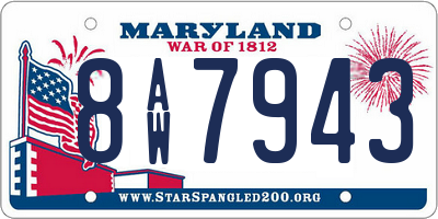 MD license plate 8AW7943