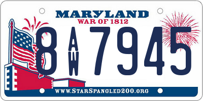 MD license plate 8AW7945
