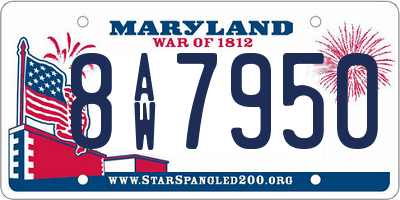 MD license plate 8AW7950