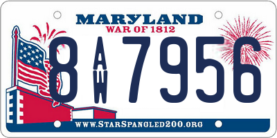 MD license plate 8AW7956