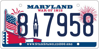MD license plate 8AW7958
