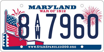 MD license plate 8AW7960