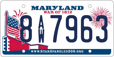 MD license plate 8AW7963