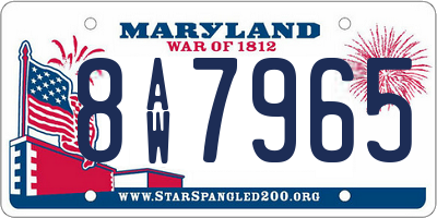 MD license plate 8AW7965