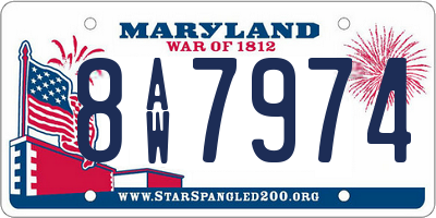MD license plate 8AW7974