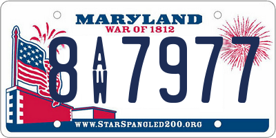 MD license plate 8AW7977