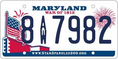 MD license plate 8AW7982