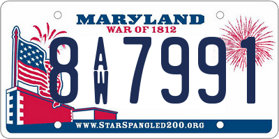 MD license plate 8AW7991