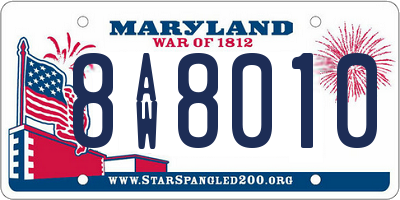 MD license plate 8AW8010