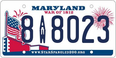 MD license plate 8AW8023