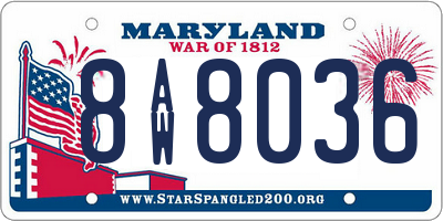 MD license plate 8AW8036