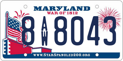MD license plate 8AW8043
