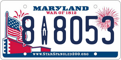 MD license plate 8AW8053