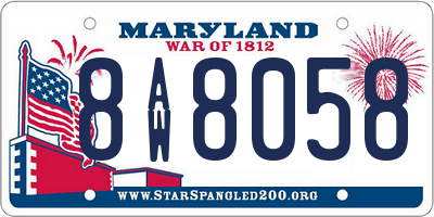 MD license plate 8AW8058