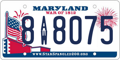 MD license plate 8AW8075