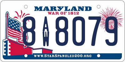 MD license plate 8AW8079