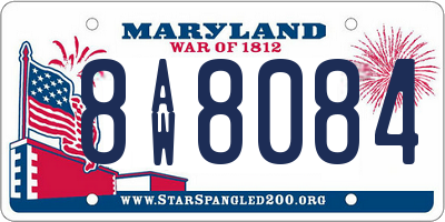 MD license plate 8AW8084