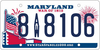 MD license plate 8AW8106