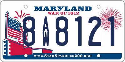 MD license plate 8AW8121