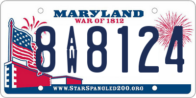 MD license plate 8AW8124