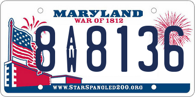 MD license plate 8AW8136