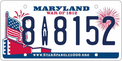 MD license plate 8AW8152