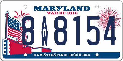 MD license plate 8AW8154