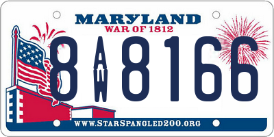 MD license plate 8AW8166