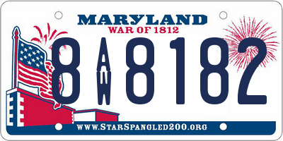 MD license plate 8AW8182
