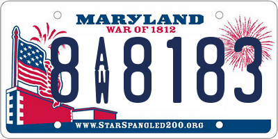 MD license plate 8AW8183