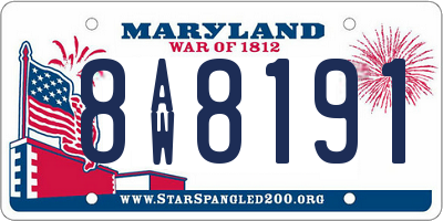 MD license plate 8AW8191