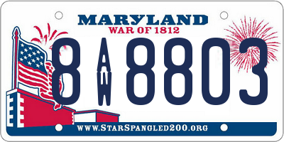 MD license plate 8AW8803