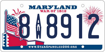 MD license plate 8AW8912