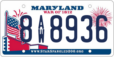 MD license plate 8AW8936