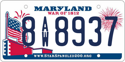 MD license plate 8AW8937