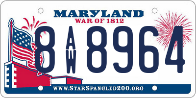 MD license plate 8AW8964
