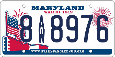 MD license plate 8AW8976