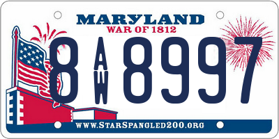 MD license plate 8AW8997
