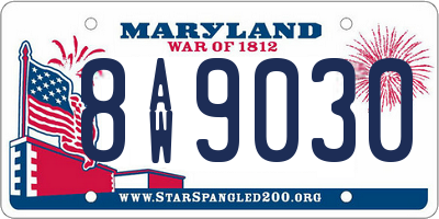 MD license plate 8AW9030