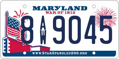 MD license plate 8AW9045