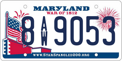 MD license plate 8AW9053