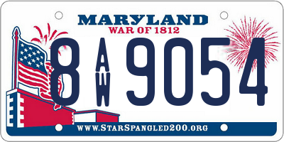 MD license plate 8AW9054