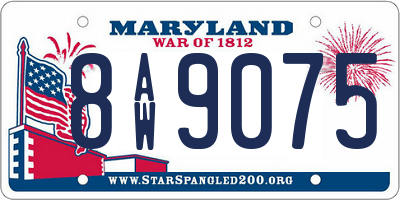 MD license plate 8AW9075
