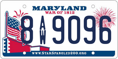 MD license plate 8AW9096