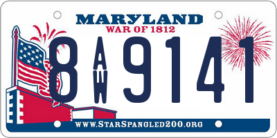 MD license plate 8AW9141
