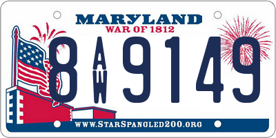MD license plate 8AW9149