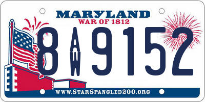 MD license plate 8AW9152