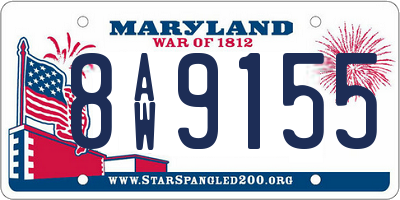 MD license plate 8AW9155